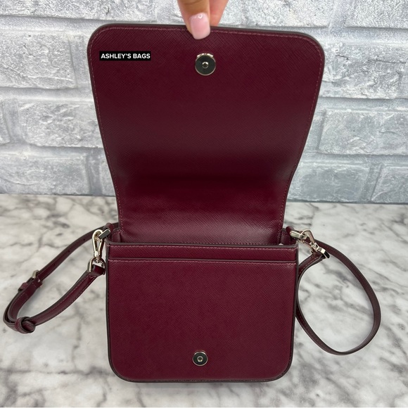 Kate Spade Staci Square Crossbody Handbag In Deep Berry - Picture 8 of 14